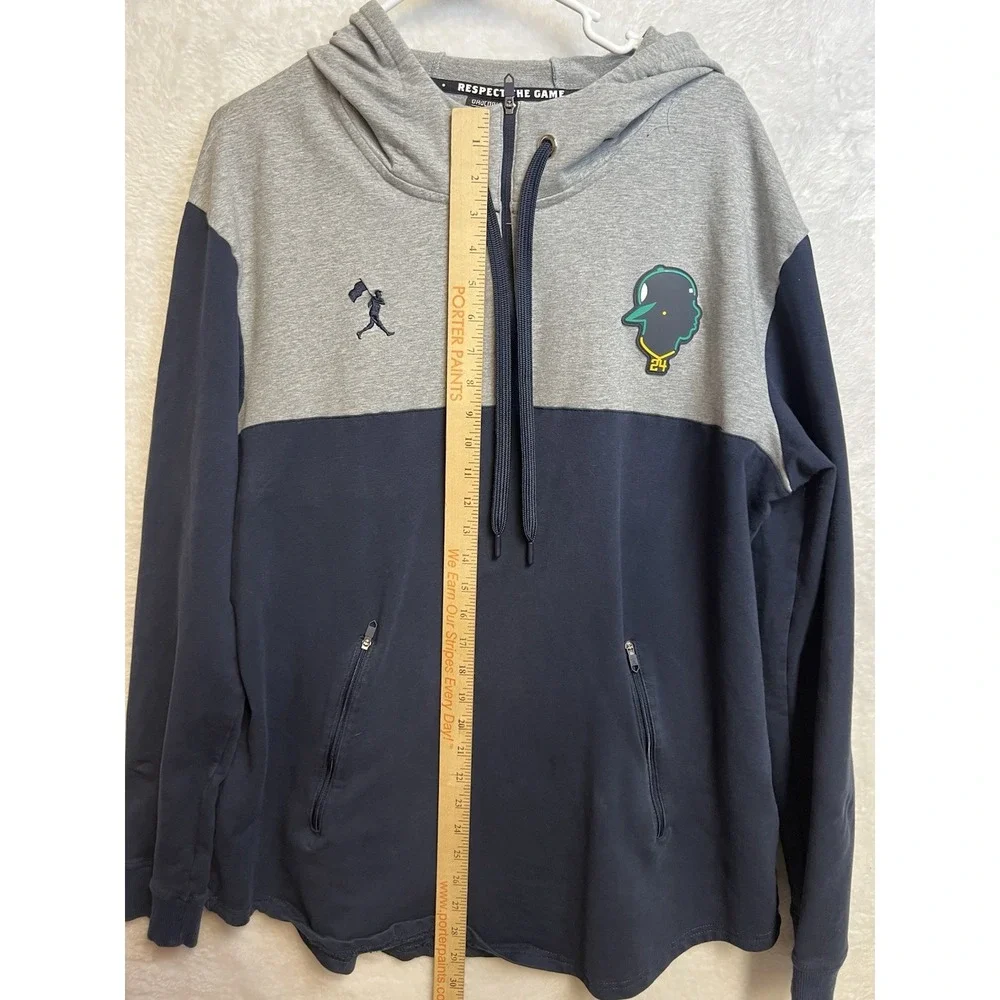 Baseballism Ken Griffey Jr #24 Hoodie Men's 3XL Gray Navy Mariners Full Zip